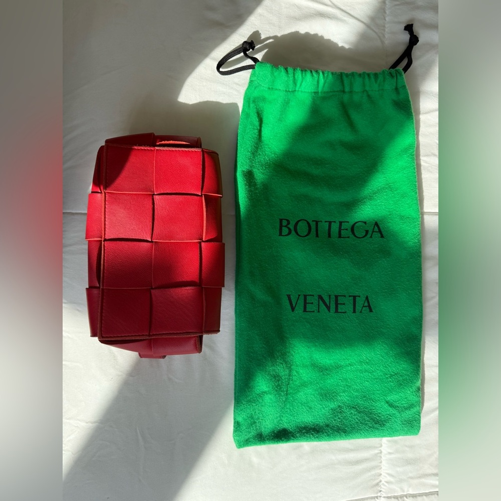 Bottega Veneta Red Cassette Belt Leather Bag